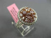 ESTATE LARGE GIA 2.46CT PINK & WHITE DIAMOND 18KT GOLD 3D HALO SPLIT SHANK RING