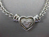 ESTATE .39CT ROUND DIAMOND 14KT WHITE GOLD PAVE HEART NECKLACE F/G VS  #11994