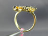 ESTATE LARGE 2.66CT DIAMOND & MULTI GEM 14KT YELLOW GOLD ELONGATED LEAF FUN RING