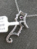 ESTATE .33CT DIAMOND & AAA RUBY 14KT WHITE GOLD HAPPY SEAHORSE FLOATING PENDANT