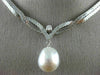 ESTATE .10CT DIAMOND & AAA SOUTH SEA PEARL 18KT WHITE GOLD FLAT NECKLACE #16480