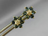 .59CT DIAMOND & AAA SAPPHIRE 14KT YELLOW GOLD 3D FLOWER STUD EARRINGS #MILANO023