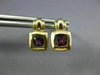 ESTATE .80CT AAA AMETHYST 14KT YELLOW GOLD 3D CLASSIC SQUARE STUD EARRINGS