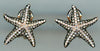 LARGE 1.10CT WHITE & CHOCOLATE FANCY DIAMOND 14KT ROSE GOLD 3D STARFISH EARRINGS