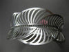 ESTATE WIDE .70CT DIAMOND 14KT WHITE GOLD 3D MATTE MULTI WAVE BANGLE BRACELET