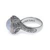 ESTATE LARGE AAA PEARL 18KT YELLOW GOLD & 925 SILVER CIRCULAR FILIGREE FUN RING