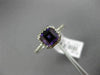 ESTATE .87CT DIAMOND & AAA AMETHYST 14KT WHITE GOLD SQUARE HALO ENGAGEMENT RING