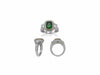LARGE 4.36CT DIAMOND & AAA TSAVORITE 18KT WHITE GOLD 3D FILIGREE ENGAGEMENT RING