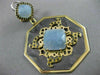 ESTATE LARGE 1.12CT BLACK DIAMOND & AVENTURINE 18K YELLOW GOLD FILIGREE EARRINGS