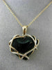 ESTATE .35CT DIAMOND & ONYX 14KT ROSE GOLD 3D HANDCRAFTED HEART FLOATING PENDANT