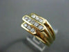ESTATE WIDE .60CT DIAMOND 14KT YELLOW GOLD 3 ROW MENS GYPSY RING AMAZING! #21524