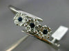 ESTATE WIDE 2.60CT DIAMOND & SAPPHIRE 14KT WHITE GOLD 3 FLOWER BANGLE BRACELET