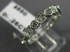 ESTATE .26CT DIAMOND 14K WHITE GOLD ROUND & SQUARE FILIGREE ETERNITY RING #14417
