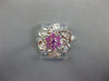 1.08CT DIAMOND & AAA PINK SAPPHIRE 18KT WHITE GOLD ROUND & BAGUETTE FLOWER RING