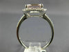 ESTATE LARGE 2.50CT AAA MORGANITE 14KT WHITE GOLD CUSHION HALO ENGAGEMENT RING