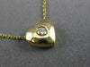 ESTATE .08CT DIAMOND 14KT YELLOW GOLD 3D CLASSIC SOLITAIRE HEART PENDANT #4666