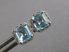 2.16CT DIAMOND & AAA AQUAMARINE 14K WHITE GOLD EMERALD CUT & ROUND STUD EARRINGS