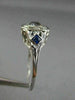 ANTIQUE .53CT DIAMOND & AAA SAPPHIRE 18K WHITE GOLD SQUARE ENGAGEMENT RING 26026