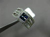 ESTATE 1.03CT ROUND DIAMOND & SAPPHIRE 14KT WHITE GOLD SQUARE HALO PROMISE RING