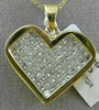 ESTATE EXTRA LARGE 2.60CT DIAMOND 14K YELLOW GOLD 3D HEART LOVE FLOATING PENDANT