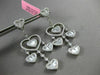 LARGE 3.48CT ROUND & BAGUETTE DIAMOND 18KT WHITE GOLD HEART CHANDELIER EARRINGS