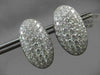 ESTATE LARGE 7.07CTW DIAMOND 18KT WHITE GOLD OVAL FILIGREE PAVE CLIP ON EARRINGS