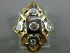 ESTATE LARGE .20CT DIAMOND 14K WHITE & YELLOW GOLD MULTI HEART LOVE RING #21033