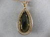 ANTIQUE LARGE VICTORIAN AAA SMOKY TOPAZ 14KT ROSE GOLD TEARDROP PENDANT #20947