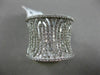 ESTATE WIDE 1.36CT DIAMOND 14KT WHITE GOLD MULTI WAVE CONCAVE FILIGREE FUN RING