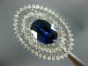 ESTATE EXTRA LARGE 5.45CT DIAMOND & AAA SAPPHIRE 14KT WHITE GOLD OVAL RING #2383