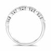 ESTATE .28CT DIAMOND 14KT WHITE GOLD WAVY SEMI ETERNITY WEDDING ANNIVERSARY RING