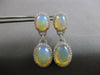 EXTRA LARGE 15.87CT DIAMOND & AAA AUSTRALIAN OPAL 14KT WHITE GOLD OVAL EARRINGS