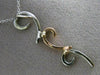 ESTATE .15CT DIAMOND 14KT WHITE & ROSE GOLD 3D FLORAL LEAF HANGING PENDANT CHAIN