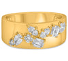 WIDE 4.40CT DIAMOND 14K YELLOW GOLD MULTI SHAPE 8 STONE WEDDING ANNIVERSARY RING