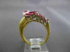 ANTIQUE .76CT OLD MINE DIAMOND & RUBY 18K TWO TONE GOLD COCKTAIL FUN RING #19257
