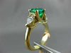 ESTATE 2.33CT DIAMOND & AAA EMERALD 14KT TWO TONE GOLD 3D LUCIDA ENGAGEMENT RING