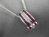 ESTATE LARGE 1.57CTW DIAMONDS & AAA RUBY 14KT WHITE GOLD SLIDE PENDANT & CHAIN