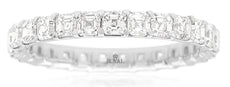 2.25CT DIAMOND 14KT WHITE GOLD 3D ASSCHER SHARED PRONG ETERNTIY ANNIVERSARY RING