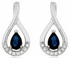 ESTATE 1.17CT DIAMOND & AAA SAPPHIRE 14KT WHITE GOLD PEAR SHAPE HANGING EARRINGS
