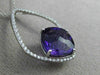 ESTATE EXTRA LARGE 7.01CT DIAMOND & AAA AMETHYST 14K WHITE GOLD FLOATING PENDANT