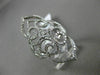 ESTATE LARGE .46CT ROUND DIAMOND 14KT WHITE GOLD OPEN FILIGREE FLUER DE LIS RING