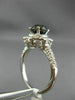 ESTATE 2.62CT WHITE & BLACK DIAMOND 14KT WHITE GOLD 3D FLOWER ENGAGEMENT RING