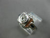 ANTIQUE WIDE .85CT AAA SAPPHIRE & DIAMOND 18KT WHITE GOLD FILIGREE RING #20678