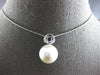LARGE 1.58CT DIAMOND & AAA SAPPHIRE & AAA SOUTH SEA PEARL 18K WHITE GOLD PENDANT