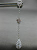 ESTATE 1.19CT DIAMOND 18K WHITE GOLD SOLITAIRE TEAR DROP FLOWER HANGING EARRINGS