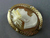 ANTIQUE AAA PEARL 14KT ROSE GOLD 3D HANDCRAFTED LADY CAMEO PENDANT BROOCH #25483