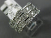 ESTATE LARGE 1.0CT DIAMOND 14KT WHITE GOLD 3D MULTI ROW WEDDING ANNIVERSARY RING