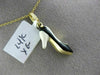 ESTATE 14K YELLOW GOLD 3D WHITE & BLACK ENAMEL LADY HIGH HEEL SHOE PENDANT CHAIN