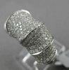 ESTATE WIDE 1.54CT DIAMOND PAVE 18KT WHITE GOLD FANCY 3D BAMBOO RING STUNNING!!!