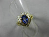 ESTATE 1.33CT DIAMOND & AAA PEAR TANZANITE 14K YELLOW GOLD 3D COCKTAIL RING 9787